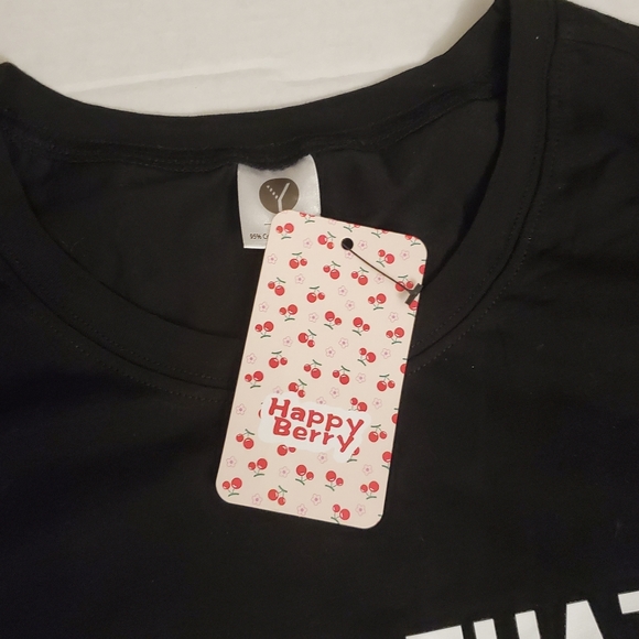 NWT! Happy Berry Black New Diet Funny Quote Tee L - Picture 3 of 9